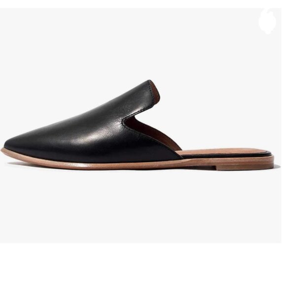 XYD Shoes - XYD Black Versatile Slip On Mules Loafers Pointed Toe Indoor Flats Slide Slipper
